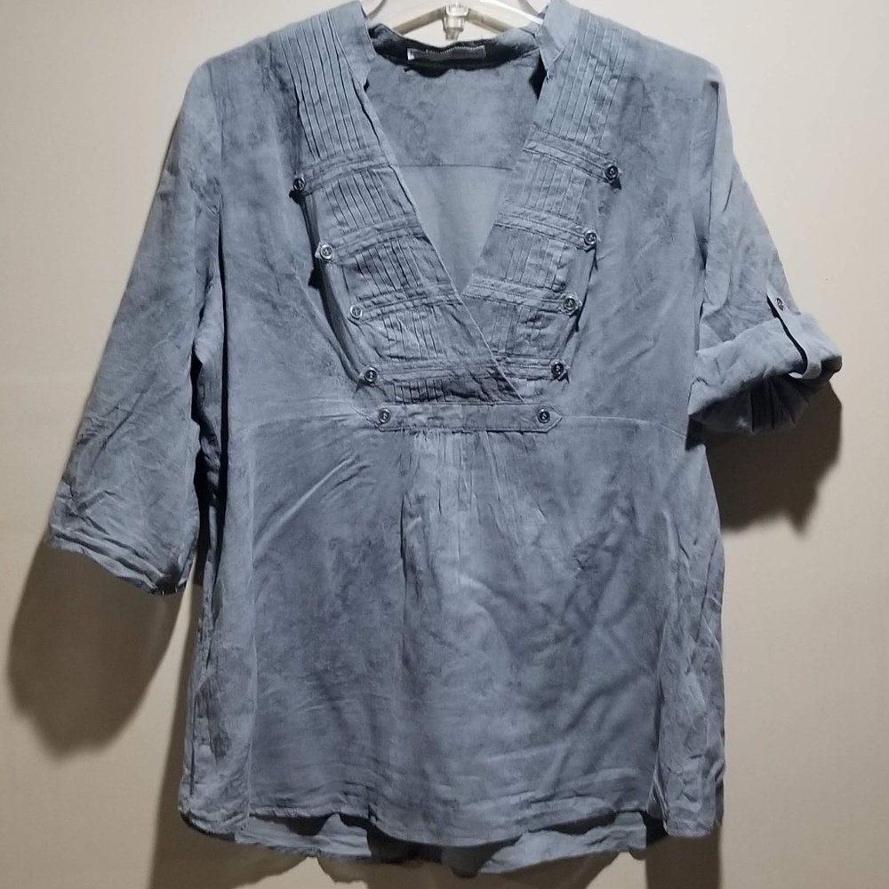 Gray Textured Pattern Tunic